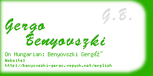 gergo benyovszki business card